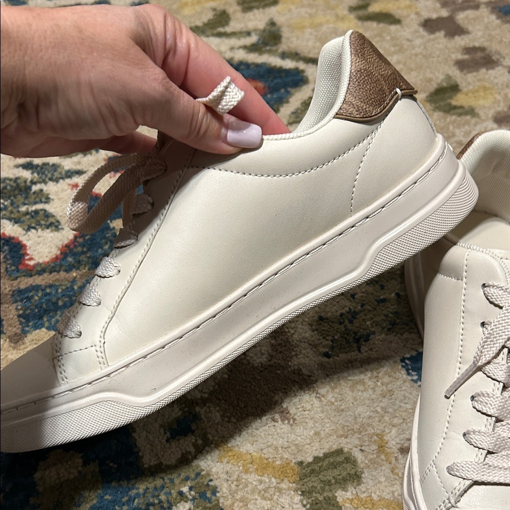 Coach Women's Cream Sneakers with Gold Detail High Line Sneaker - Picture 6 of 8